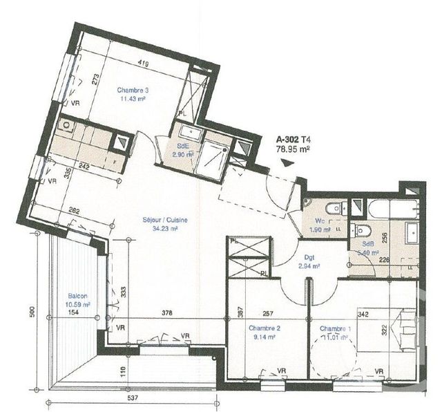 Appartement F4 à vendre - 4 pièces - 79 m2 - Sceaux - 92 - ILE-DE-FRANCE